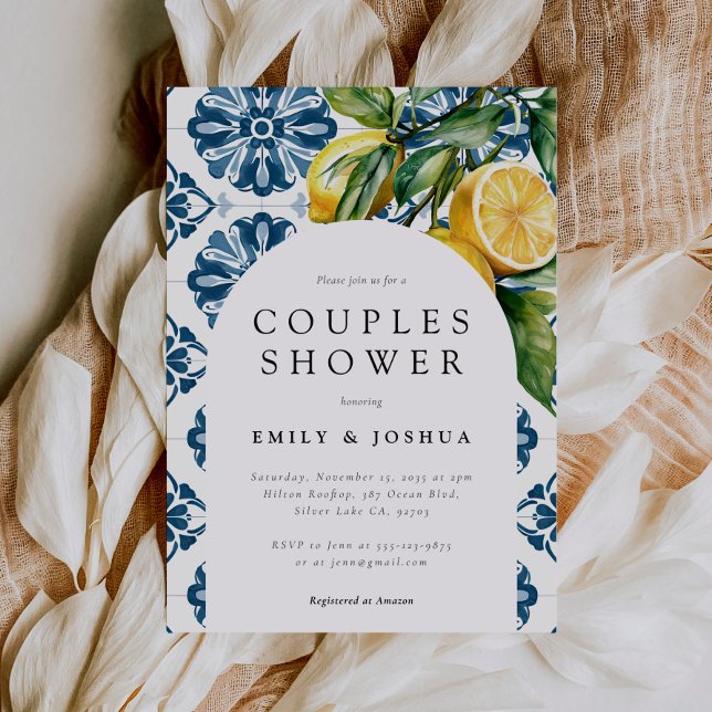 Lemon Citrus Positano Italian Couples Shower Invitation (Creator Uploaded)