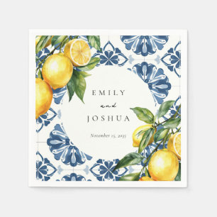 Lemon Citrus Positano Italian Wedding Napkin