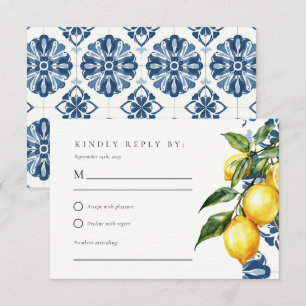 Lemon Citrus Positano Italian Wedding RSVP Card