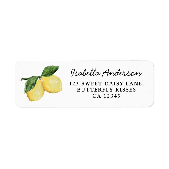 Lemon Citrus Return Address (Front)