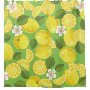 Lemon citrus seamless pattern background shower curtain