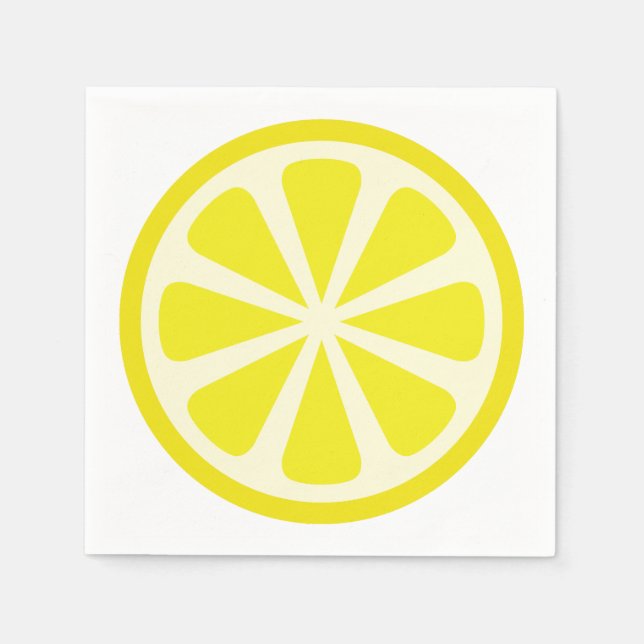 Lemon Citrus Slice Cute 1st Birthday Party Napkin (Front)