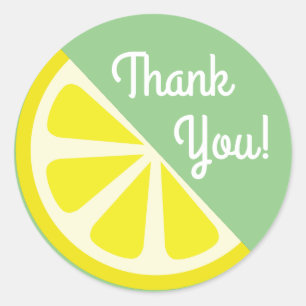 Lemon Citrus Slice Fruit 1st Birthday Thank You Classic Round Sticker