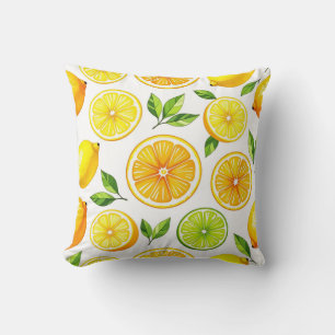 Lemon Citrus Slice Pattern Cushion