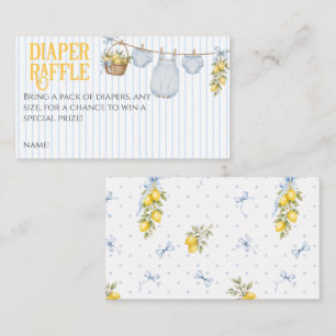 Lemon Citrus Squeeze Baby Shower Boy Clothes Bow Enclosure Card