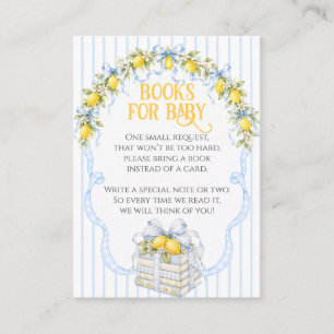 Lemon Citrus Squeeze Baby Shower Boy Clothes Bow Enclosure Card