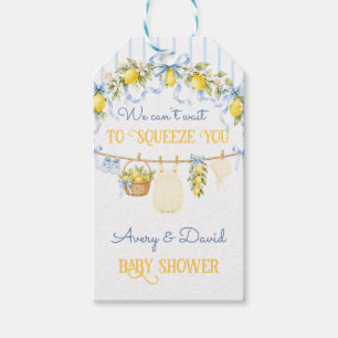 Lemon Citrus Squeeze Baby Shower Boy Clothes Bow Gift Tags