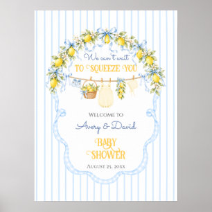 Lemon Citrus Squeeze Baby Shower Boy Clothes Bow Poster