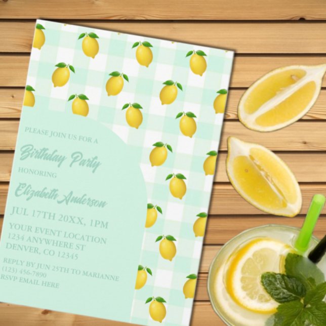 Lemon Citrus Summer Birthday Invitation (Creator Uploaded)