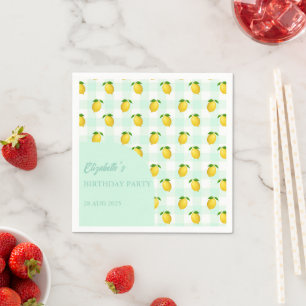 Lemon Citrus Summer Birthday Napkin