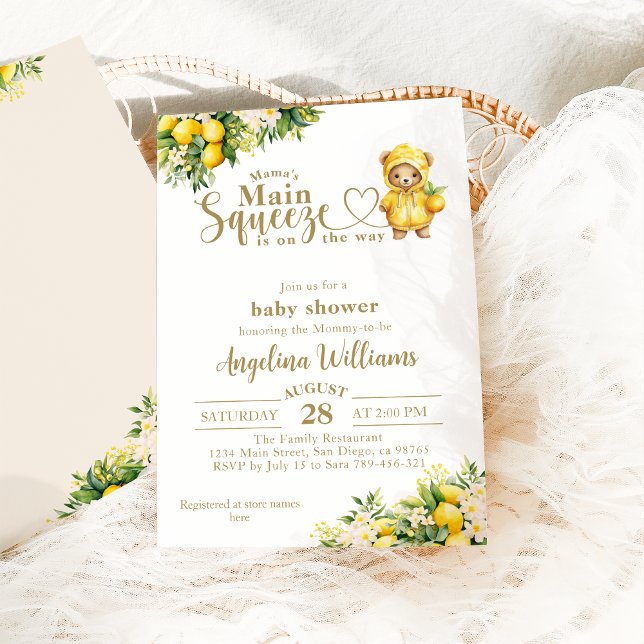 Lemon Citrus Summer gender neutral Baby Shower Invitation (Creator Uploaded)