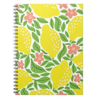 Lemon Citrus Summer Vintage Pattern Notebook