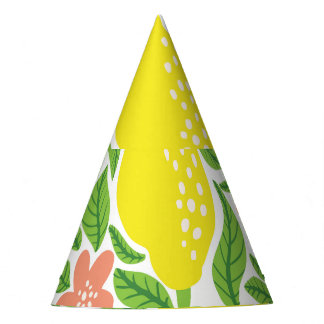 Lemon Citrus Summer Vintage Pattern Party Hat