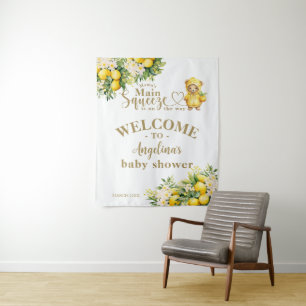Lemon Citrus Summer welcome Baby Shower  Tapestry
