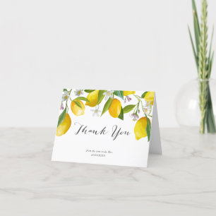 Lemon Citrus themed Bridal shower thank you cards