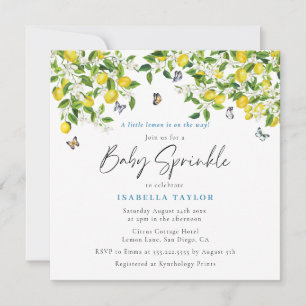 Lemon Citrus Watercolor Baby Sprinkle Invitation
