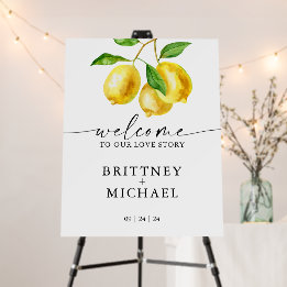 Lemon Citrus Watercolor Welcome Wedding