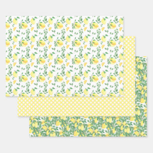 Lemon Citrus Watercolor Wrapping Paper Sheet