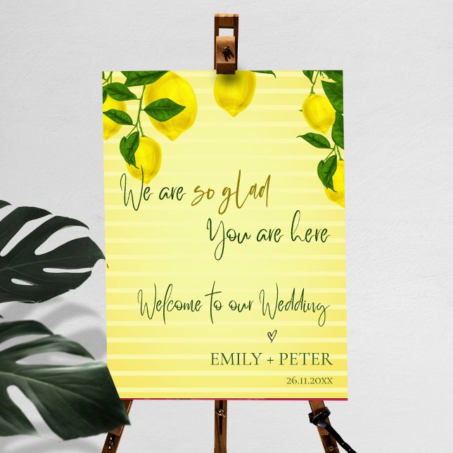 Lemon Citrus Wedding Cute welcome To Our Wedding Poster (Creator Uploaded)