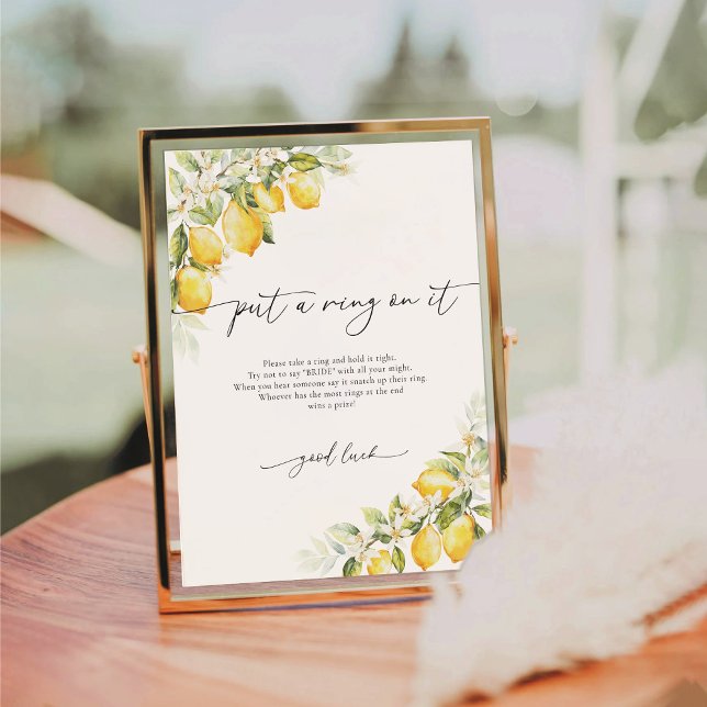 Lemon Citrus Wedding Put A Ring On It Sign (Creator Uploaded)