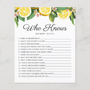 Lemon Citrus  Who Knows Mummy Baby Game