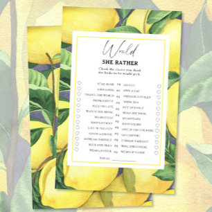 Lemon Citrus - Would she rather bridal shower game