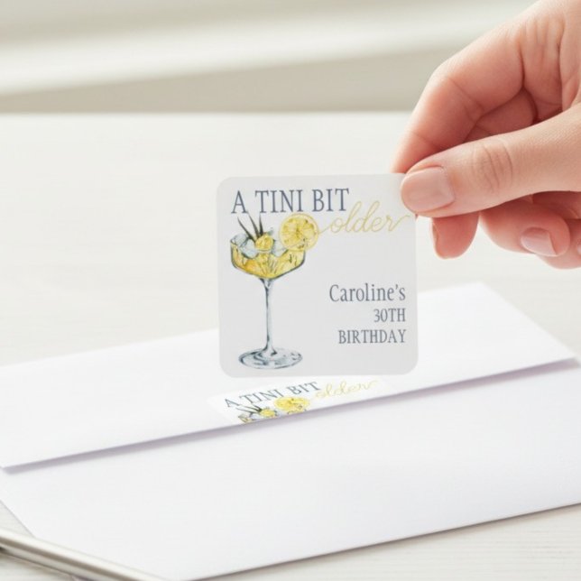 Lemon cocktail A tini bit Older 30th Birthday  Square Sticker (Creator Uploaded)