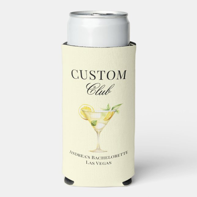 Lemon Cocktail Luxury Social Club Custom Seltzer Can Cooler (Seltzer Front)