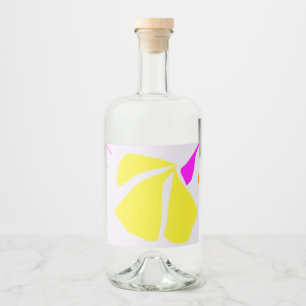 Lemon coloured flower  liquor bottle label