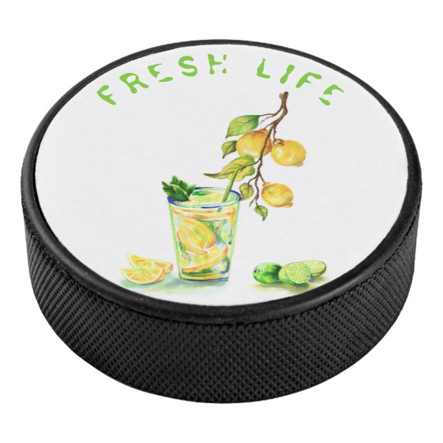 Lemon Cool Drink Lemonade Hockey Puck (3/4)