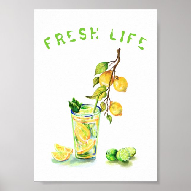 Lemon Cool Drink Lemonade Summer Party Poster (Front)