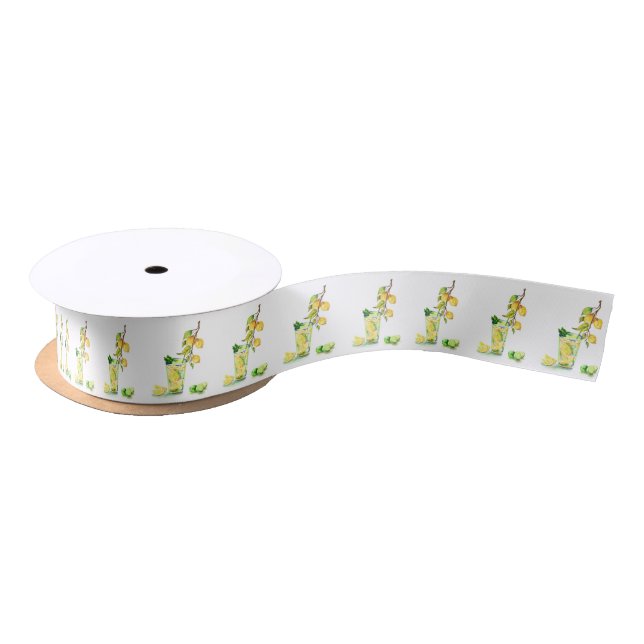 Lemon Cool Drink Party Ribbon Customisable Satin Ribbon (Spool)