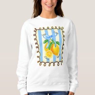 Lemon Coquette Bow Doodle Outline Sweatshirt