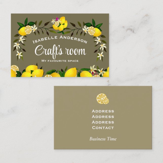 Lemon Craft Ash Grey Business Card (Front/Back)