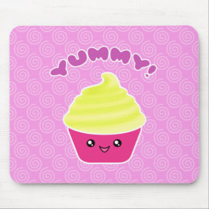 Lemon Cream Yummy Kawaii Cupcake Mousepad