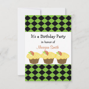Lemon Cupcake Birthday Invitation
