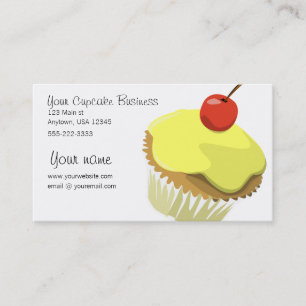 Lemon cupcake business card template