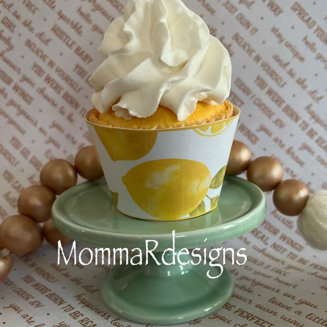 LEMON cupcake wrapper, lemon theme party cupcakes (Creator Uploaded)