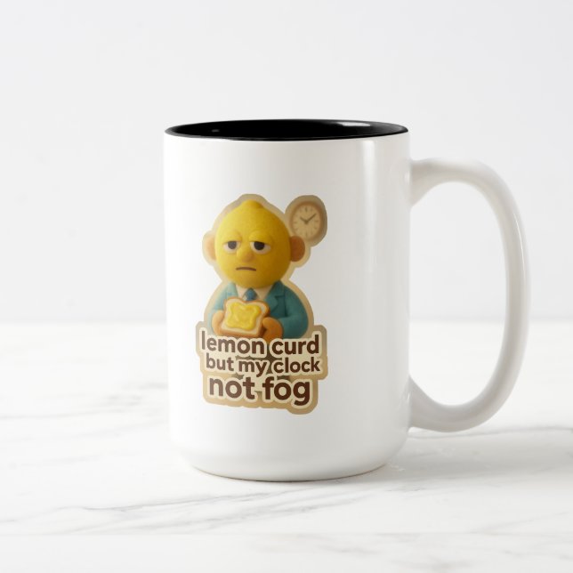 Lemon Curd But My Clock Not Fog – Sourface Edition Two-Tone Coffee Mug (Right)