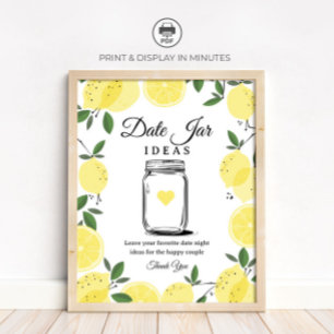 Lemon Date Jar Ideas Sign Printable Sign