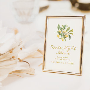 Lemon Date Night Bridal Shower Sign