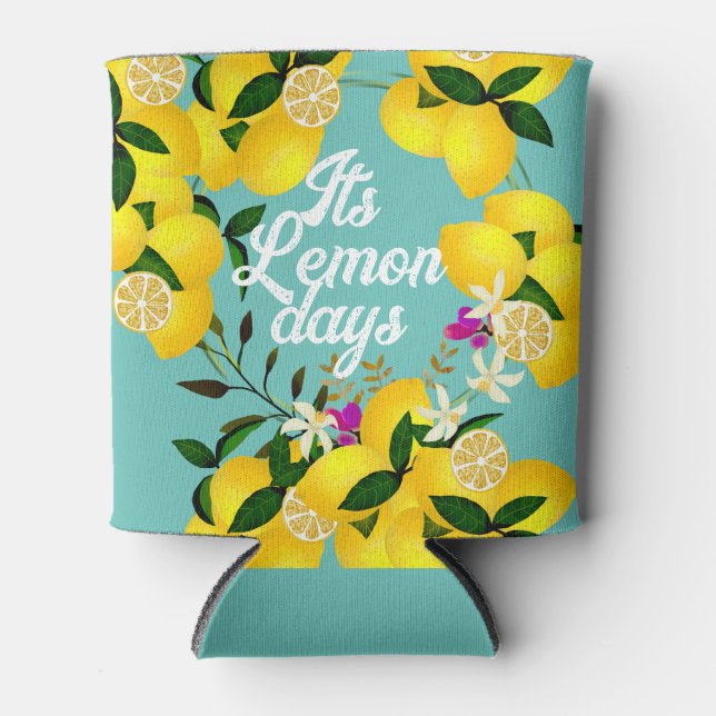 Lemon Days Aqua Can Cooler (Front)