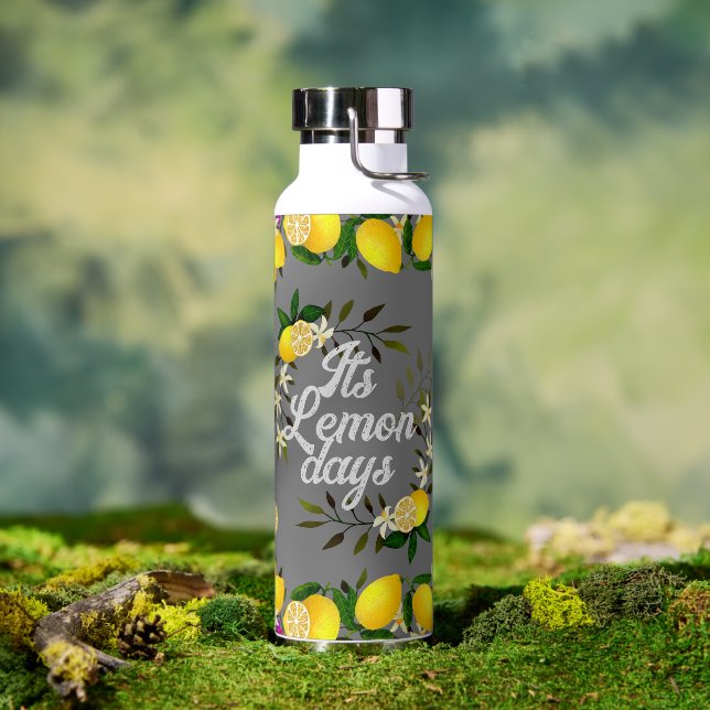 Lemon Days Grey Water Bottle (Outdoor)