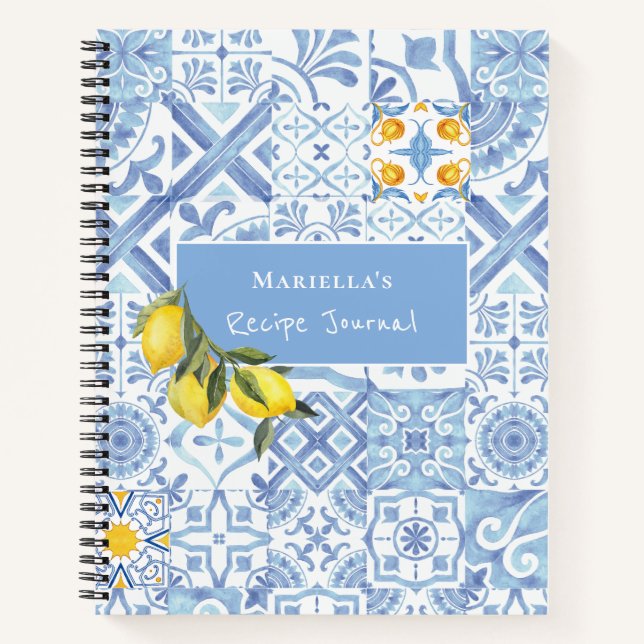Lemon Design Personalised Recipe Journal (Front)
