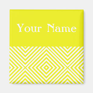 Lemon Diamond Chevron with name Magnet