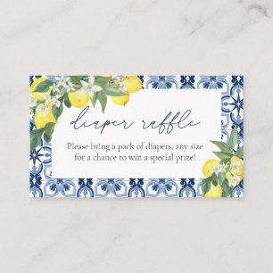 Lemon Diaper Raffle Baby Shower Enclosure Card