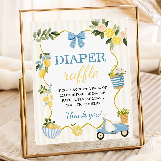 Lemon Diaper Raffle Table Sign (Creator Uploaded)