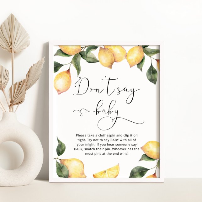 Lemon Dont say baby baby shower game Poster (Creator Uploaded)