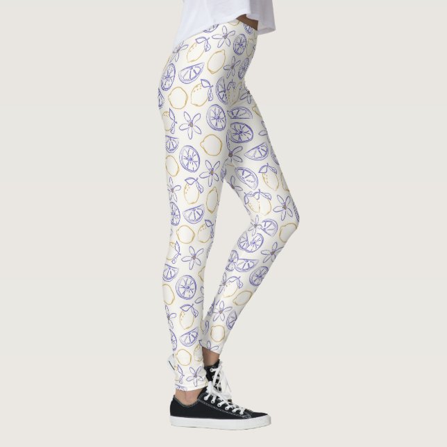 Lemon Doodle Pattern Leggings (Right)