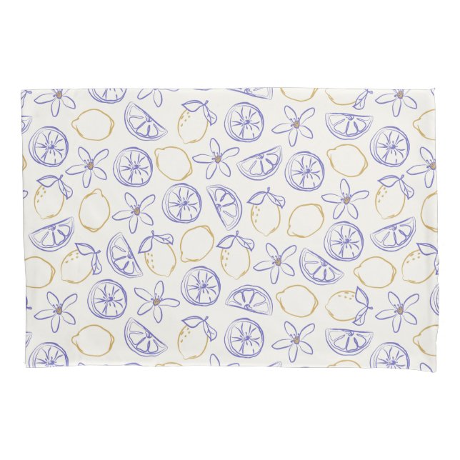 Lemon Doodle Pattern Pillow Case (Front-Left)